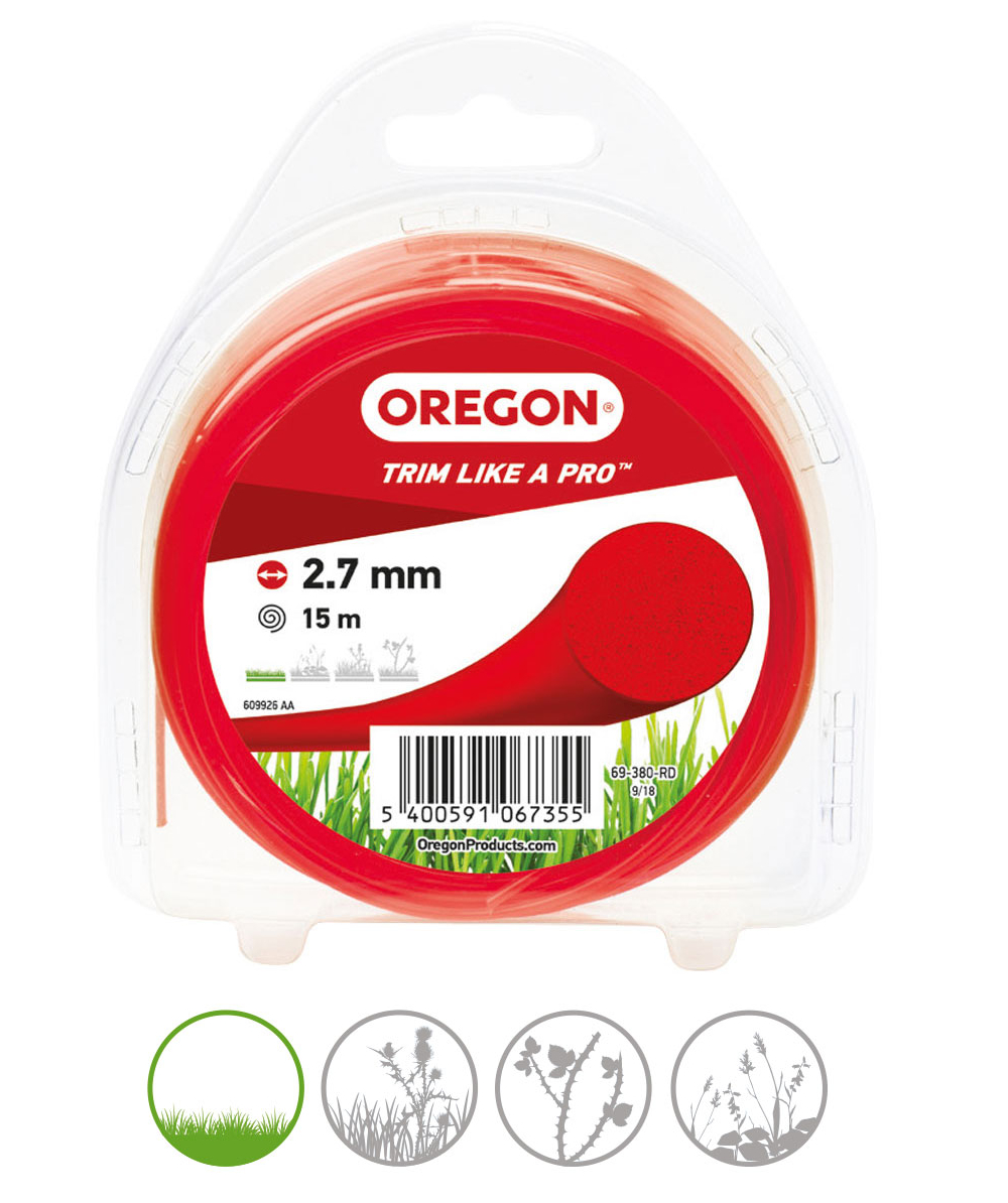 Fil de coupe Coloured Line Oregon, paisseur de fil 2,7 mm, Rouge, paisseur de fil 2,7 mm, 69-380-RD-0