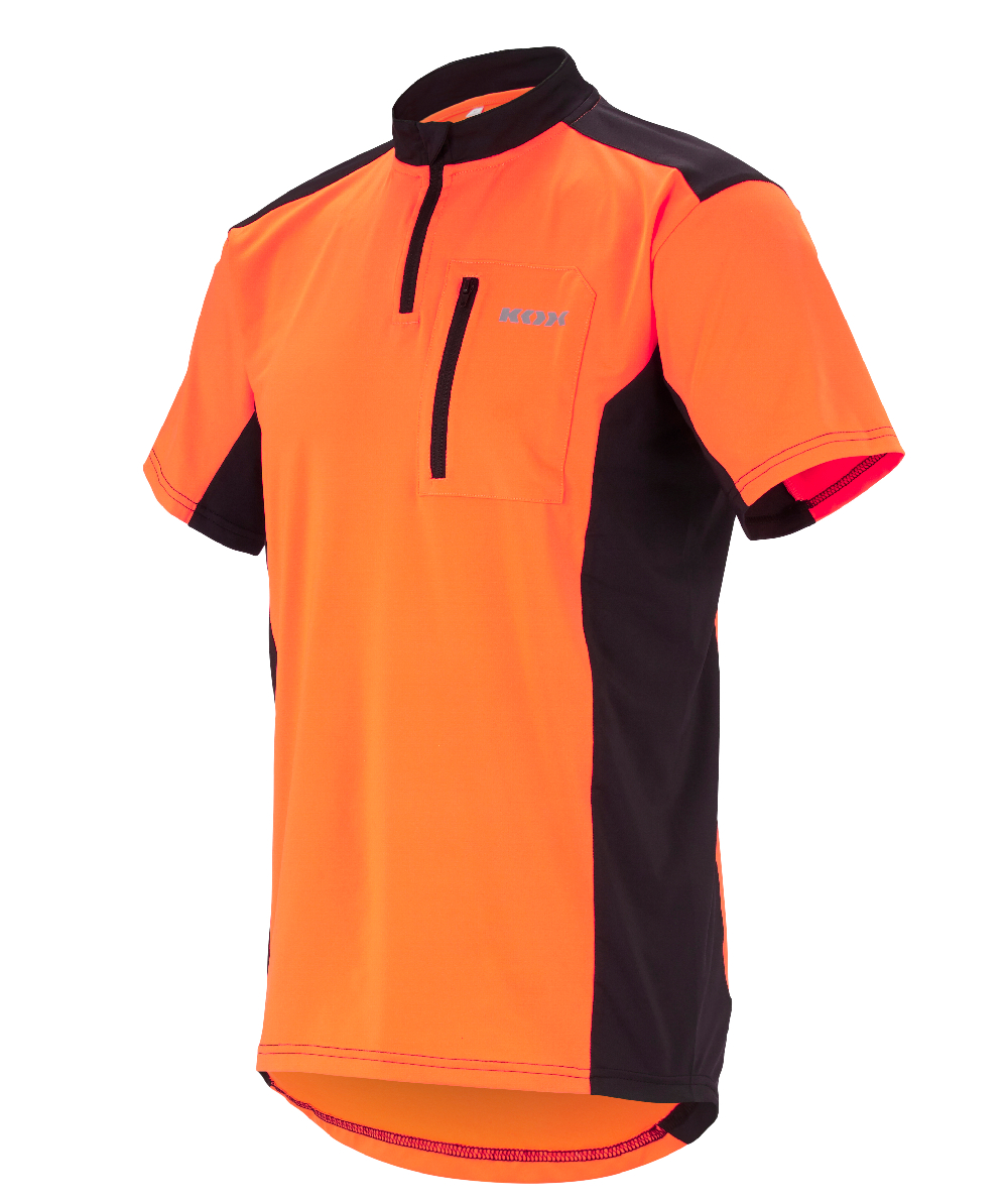 KOX Chemise fonctionnelle  manches courtes, Orange/noir, XX77170