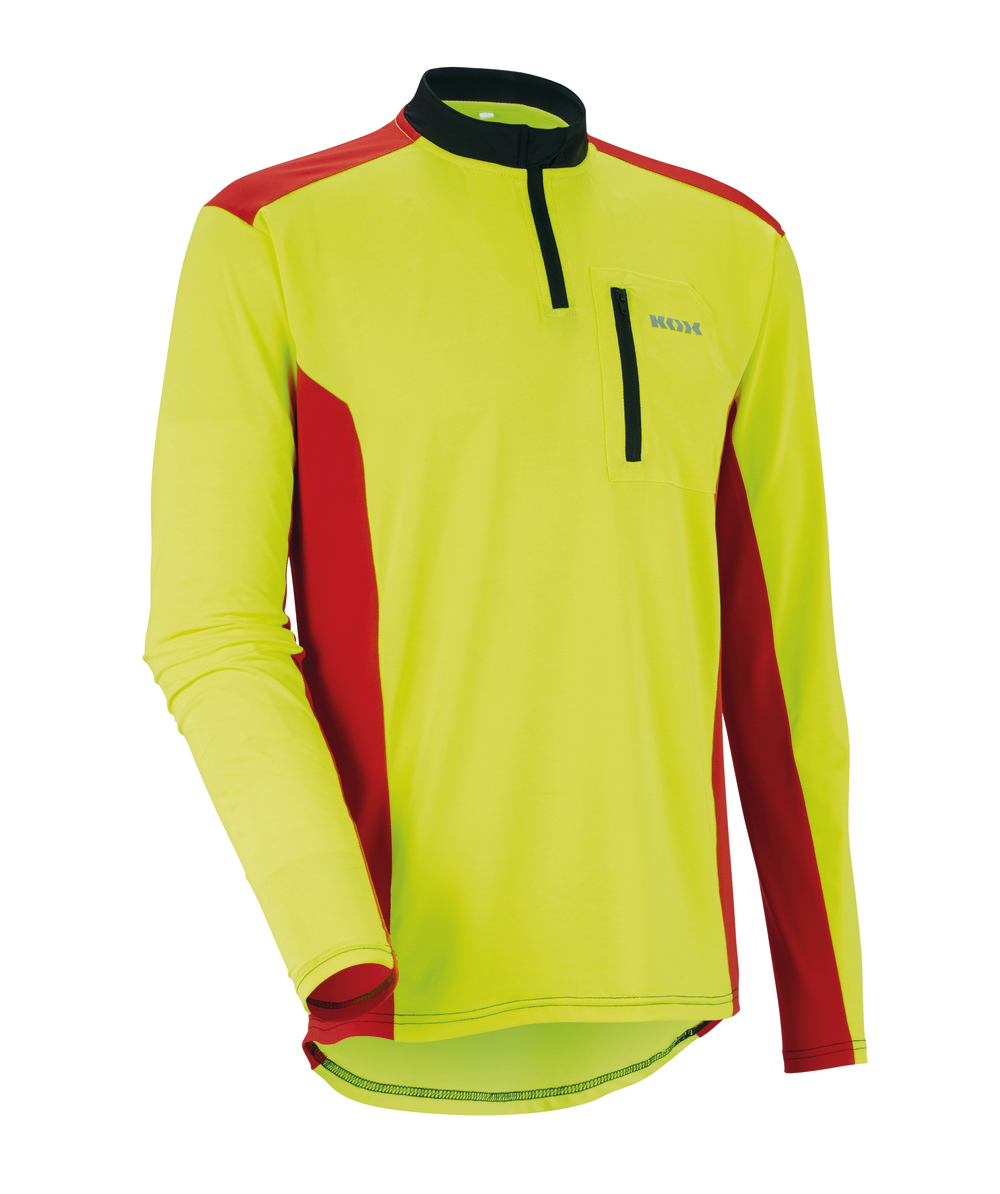 KOX Chemise fonctionnelle  manches longues, Jaune/rouge, XX77173