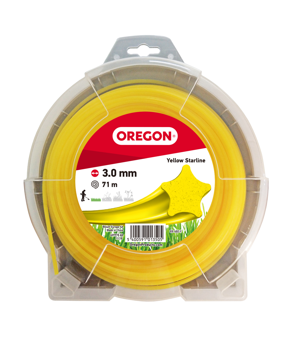 Oregon Fil de dbroussaillage jaune en forme d'toile Yellow Starline 3,0 mm de diamtre 71 m de longueur, -, 69-460-Y