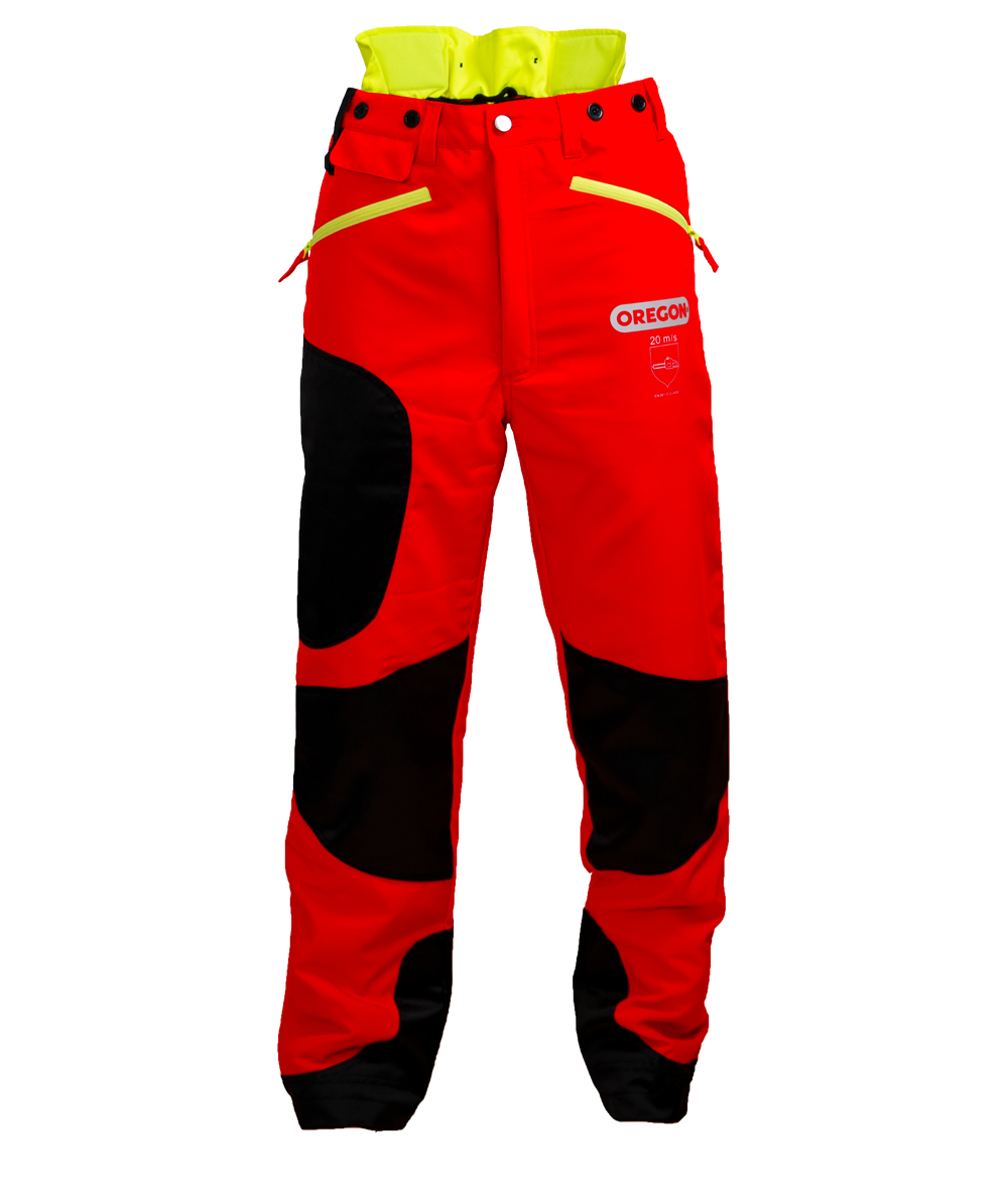 Pantalon anti-coupures Oregon Waipoua Rouge/Noir/Jaune, 295469-00