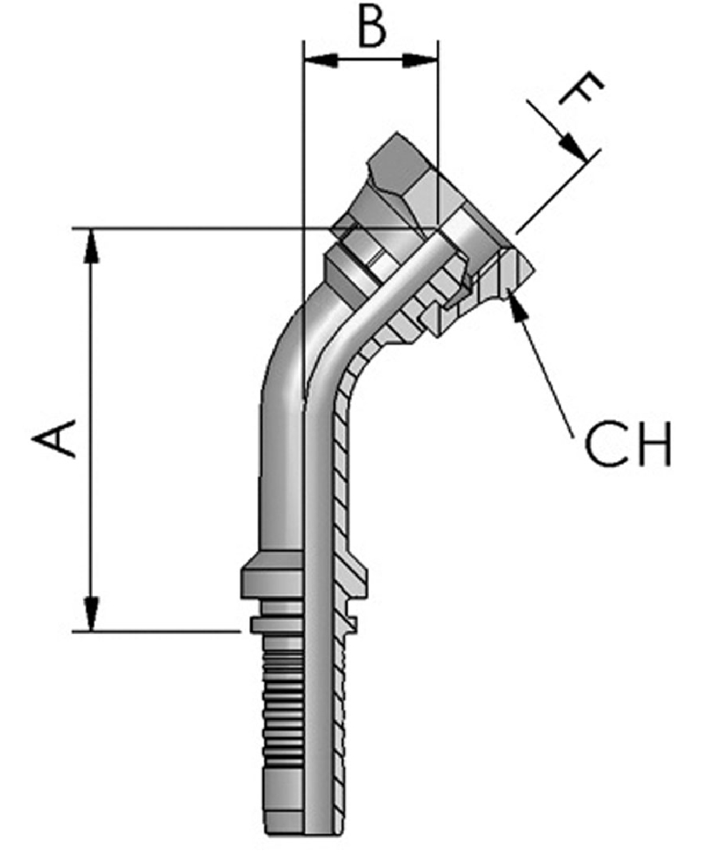 Raccord  bague BSP FB Hydraulic, DKR 45 - crou de raccordement BSP 45, cne 60, XXST4041-0000