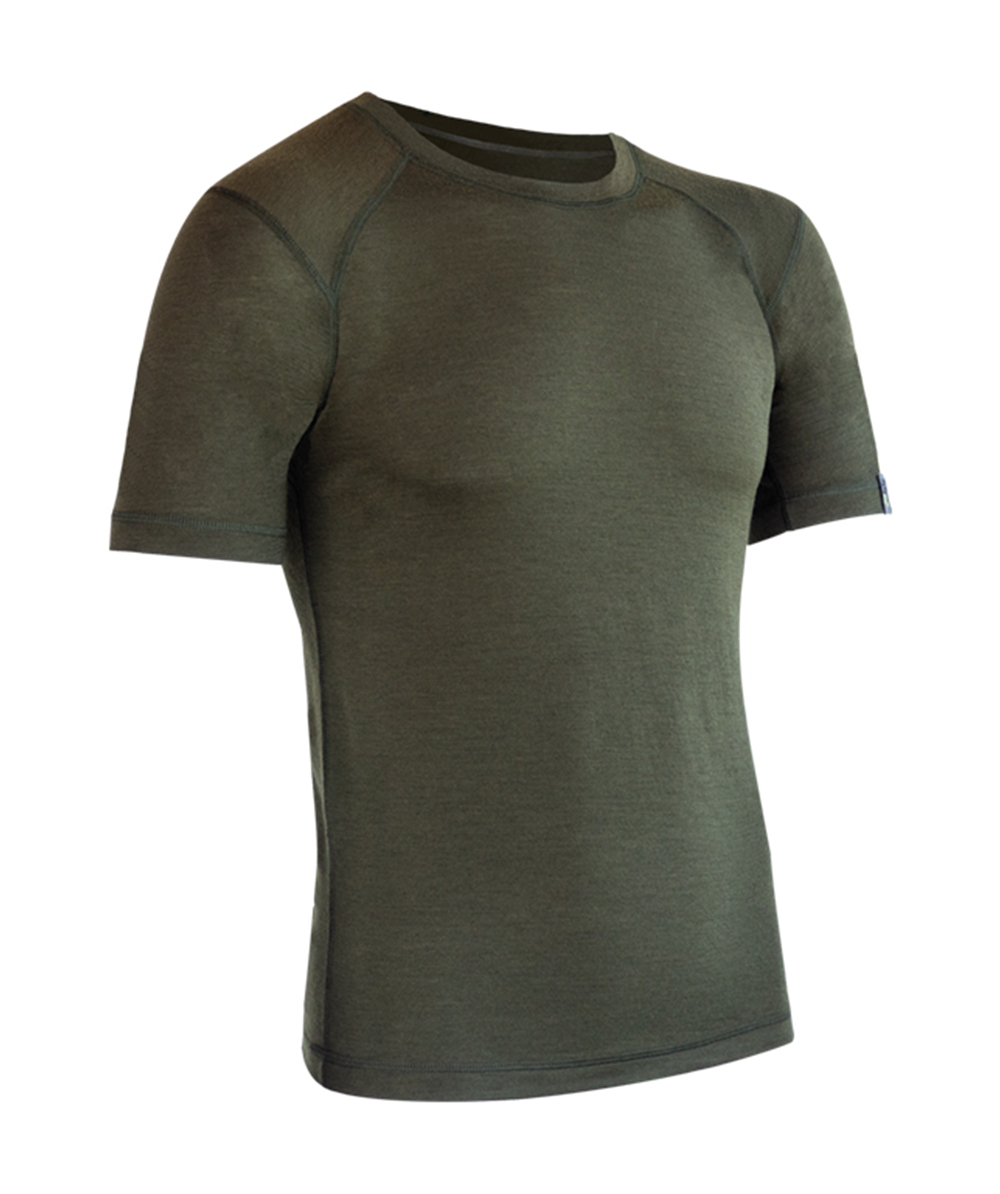 T-shirt fonctionnel PSS X-treme en laine mrinos  manches courtes, vert olive, XX77140