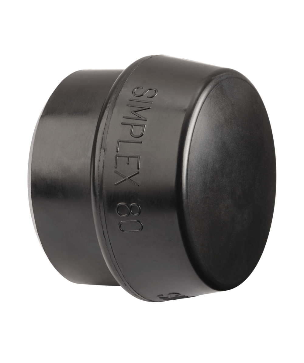 Tête de frappe caoutchouc de rechange, noir, Convient pour la massette Simplex 80 mm, XX97167-1